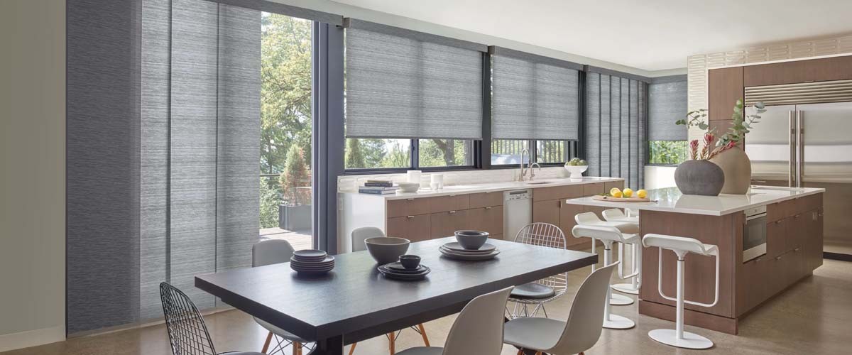 Skyline® Panel-Track Blinds and Designer Roller Shades