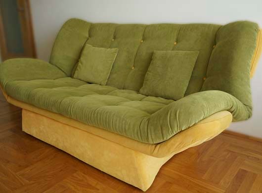 Close-up green sofa